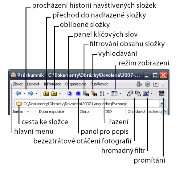 Průzkumník - ikony